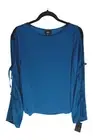 Mossimo x Target Womens Blouse Bell Sleeve Tops Shirts Teal Bow Ties Trendy XS