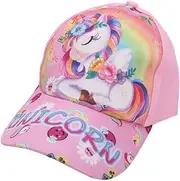 [HSIXHAF] 1 x Girls' Baseball Cap, Adjustable Snapback Trucker Cap, Cotton, Girls' Baseball Hat, Sun Hat, Resting Unicorn Style