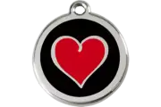 Red Heart Dog Cat Pet ID Tag Charm Personalized - Red Dingo Lifetime Guarantee