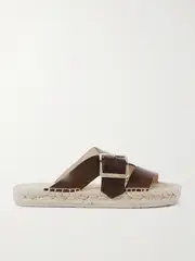 [LOEWE] LOEWE - + Paula's Ibiza Leather Platform Sandals - Brown - IT38 IT 38 Brown