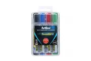 Artline 577 Whiteboard Marker 2mm Assorted Colours Wallet 4 Hard Case