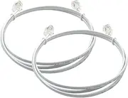 XANHAM Phone Cable 3 Feet Short Telephone Line Cord with RJ11 6P4C Connectors for Landline Phone, Fax Machine and Modem, for Both in-Wall and Out-Wall Using, White, 2 Pack, AV04223
