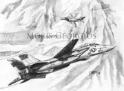 Top Gun original drawing, F-14 Tomcat Vs A-4 Aggressors.