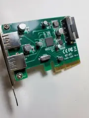 2-Port USB 3.0 PCI-Express PCIe Adapter Controller Card Low Profile 5V 900mA MAX