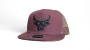 Lost Calf Black 3D Logo Maroon Brown - Hats Cap - Ruger Flat