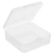 6pcs Clear Storage Container with Hinged Lid 75x25mm Plastic Square Craft Box