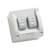 Clipsal Switch 2 Gang Weatherproof Ip66 16A 250V Resistant Grey - WS226/2-RG