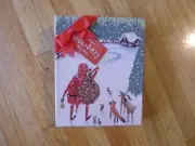 New ! Paper Magic Santa Woodland Box Gift Card Holder
