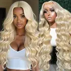 613 Lace Front Wig Human Hair 200 Density Body Wave Blonde Lace Front Wigs Hu...