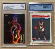 Michael Jordan Lot ‘91 Hoops #55 CGA 9.5 & ‘21 Scoring Kings Black PGA 10 Bulls