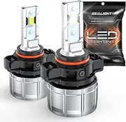 SEALIGHT 5202 LED Fog Light Bulbs, 600% Brightness 5201 PS19W PS24W Fog Lights LED or DRL Replacement, 6500K Cool White, 4.0 Upgrade Dual-row 7035 CSP Chips, Pack of 2