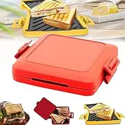 Microwave Toastie Sandwich Maker, Microwave Toastie Maker, Microwave Sandwich Maker, Microwave Grilled Cheese Maker, Split Design Toastie Maker, Breakfast Sandwich Machine (Blue) (Red)