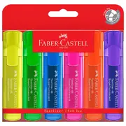 Faber-Castell Pack 6 Textliner 46 Ice Highlighter SuperFluorescent Colours