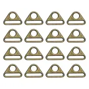 16 Pcs 1 1/2 Inch Triangle Buckles Adjuster Triangle D Rings Strap, Bronze