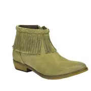 Corral Women's Suede Braided Fringe Short Boot Round Toe - P5128