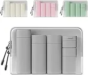 WADY 5 Pack Leak Proof Travel Bottles for Toiletries Set, Refillable TSA Approved Size Containers with Clear Bag for Shampoo, Conditioner, Lotion, Portable and Convenient (Gray)