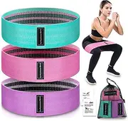 Exercise Bands,Resistance Bands for Working Out with 3 Resistance Levels, Multi-Colored Workout Bands for Indoor and Outdoor Fitness, Leg Strength Training, Rehab, Yoga
