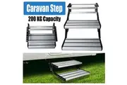 Aluminium Double Caravan Step Pull Out Folding Steps For Road RV Camper Trailer