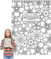 Uoqpty Doodle Notebook | Appointment Organizer,52-Page Floral Coloring Art Supplies Notepad for Daily Planning Work Journaling Project Organization