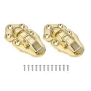 2 Pack Retro Style Duckbilled Toggle Hasp Latch with Mounting Screw, Gold