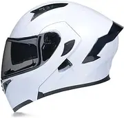 Integrated Helmet,Motorbike Modular Helmet,Full Face Flip Anti-Fog Dual Visor Helmet,Full Face Motorcycle Helmet, ECE Approved,Lightweight Ventilation Design F,L=57-58CM