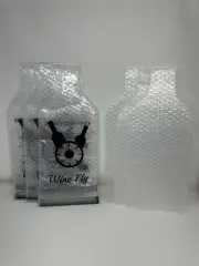 Wine Fly Durable Bubble Wrap Travel Bottle Bags (6 Pack- 3 Bags & 3 Sleeves)