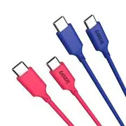 LASER USB-C to USB-C Cable Red & Blue 60W 2M 2 Pack - CB-UC2RB2-153