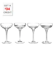 Waterford Mixology 4pc Coupe Set with $34 Credit NoSize NoColor