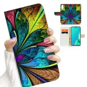 ( For Vivo Y20S ) Wallet Flip Case Cover AJ23914 Abstract Flower