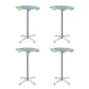Gardeon 4pcs Outdoor Bar Table Furniture Adjustable Aluminium Cafe Table Round