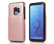 ZY Leather Case for Samsung galaxy S9 Phone Case Wallet - Rose Gold