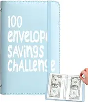 100 Envelopes Money Saving Challenge - Expense Budget Binder | 100 Days Tracker Planner to Save 5050 Dollars for Men Women Adults Children School