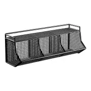 Catzon Wall Mounted Fruit Basket Easy Installation Storage Organizer for Kitchen-Black