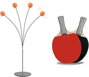 LYM Ping Pong Balls Paddles Set Table Tennis Training Elastic Soft Shaft Equipment Trainer Practice Ball Bulk Children Adult (2 Table Tennis Paddle & 3 Ping-Pong Balls)