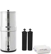 Travel Berkey Gravity-Fed Water Filter with 2 Black Berkey Elements and 2 PF-2 Fluoride and Arsenic Reduction Elements