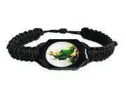 St Jude Black Women's Men's Adjustable Corded Bracelet San Judas Pulsera Negra