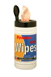 Dynatex 53104 Dual Sided Abrasive Hand Wipes, Translucent, 8 Tubs, 80 Wipes Each
