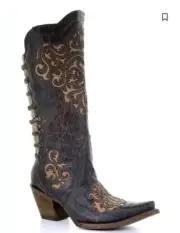 Corral Women’s Inlay and Straps Western boot - Snip Toe (New In Box) Size 8.5