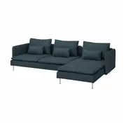 SÖDERHAMN 4-seat sofa, with chaise longue/Hillared dark blue