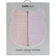 Bubba Blue Nordic Cellular Blankets 2 Pack - Rose/Lilac