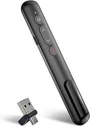 XIULIUU Presentation Clicker, Wireless Presenter with Hyperlink Volume Control, RF 2.4GHz PowerPoint Clicker Presentation Remote Control Slide Clicker for Keynote/PPT/Mac/PC/Laptop
