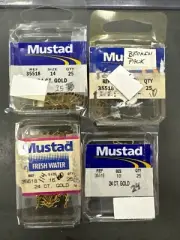 Mustad Gold Treble Hooks 35518 All Sizes - 180 Qty