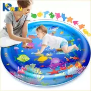 Inflatable Baby Water Play Mat PVC Tummy Time Cushion Toddler Activity Pad Toy