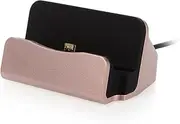 KALLORY USB Micro Desktop Charger Docking Station for Note Fast Charge Portable Cradle Stand Rose Gold Compatible with Android Devices