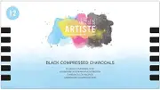 Docrafts Artiste Compressed Black Charcoals Set - Pack of 12 Ideal for Adults and The Older Kid, for Art, Sketching, Drawing