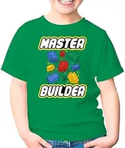 [Generic] Brick Builder Blocks Funny Blocks Master Builder Unisex Kids Shirt Gift Boy Girl
