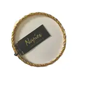 VTG 2Napier Large Bangles Set Retail Tag 3251-G Gold Tone Spiral Metal 3" New OS