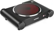 Infrared Burenr Single Cooktop 120V 1200W; Electric Hot Plate Ceramic Portable