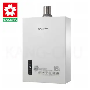 【SAKURA 櫻花】屋內大廈型數位恆溫強制排氣熱水器16L DH1633F DH1635F