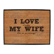 Love It When My Wife Lets Me Go Running - Funny Novelty Doormat Man Cave Floor mat